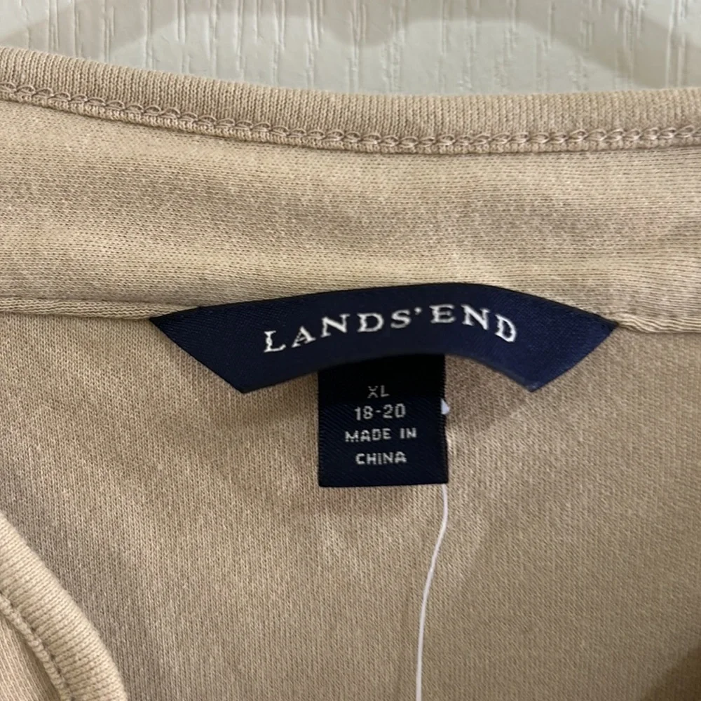 Land’s End Beige Knit Beaded Accent Tunic - Picture 3 of 8